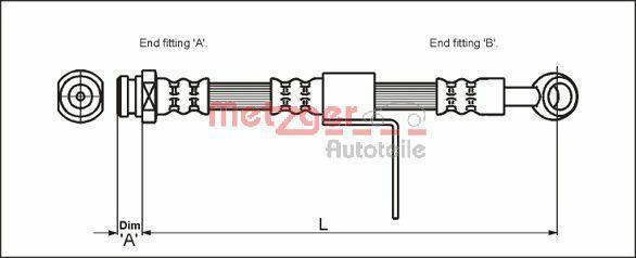 Metzger 4110431 - Гальмівний шланг autocars.com.ua