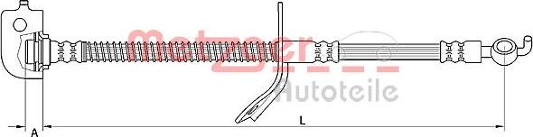 Metzger 4110736 - Гальмівний шланг autocars.com.ua