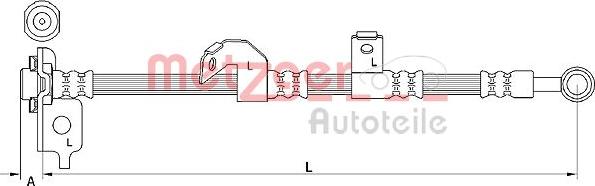 Metzger 4110840 - Гальмівний шланг autocars.com.ua