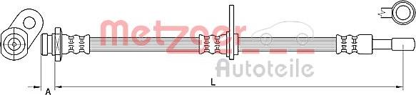 Metzger 4110853 - Гальмівний шланг autocars.com.ua