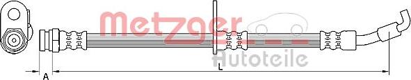 Metzger 4110876 - Тормозной шланг avtokuzovplus.com.ua