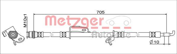 Metzger 4111012 - Гальмівний шланг autocars.com.ua