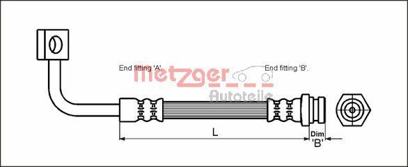 Metzger 4111020 - Гальмівний шланг autocars.com.ua