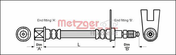 Metzger 4111159 - Тормозной шланг avtokuzovplus.com.ua