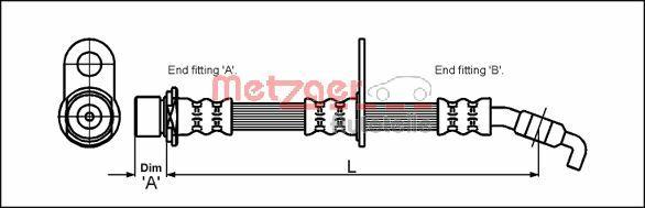 Metzger 4111427 - Тормозной шланг autodnr.net