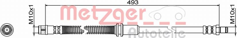 Metzger 4111482 - Тормозной шланг avtokuzovplus.com.ua