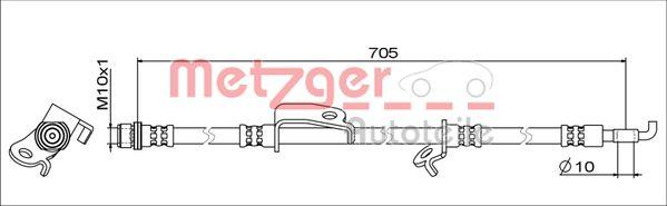 Metzger 4111519 - Тормозной шланг avtokuzovplus.com.ua