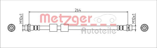 Metzger 4111544 - Гальмівний шланг autocars.com.ua