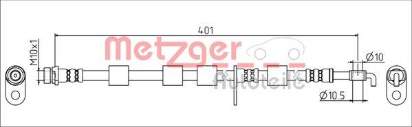 Metzger 4111555 - Гальмівний шланг autocars.com.ua