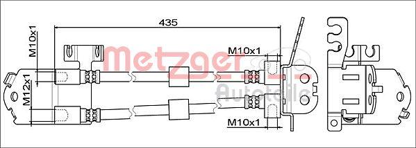 Metzger 4111558 - Гальмівний шланг autocars.com.ua