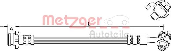 Metzger 4111584 - Гальмівний шланг autocars.com.ua