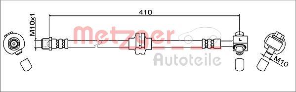 Metzger 4111607 - Гальмівний шланг autocars.com.ua