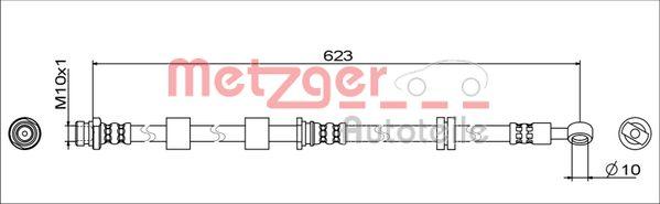 Metzger 4111741 - Гальмівний шланг autocars.com.ua