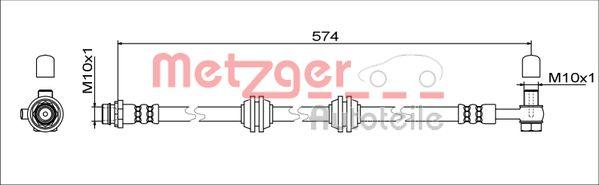 Metzger 4111755 - Гальмівний шланг autocars.com.ua