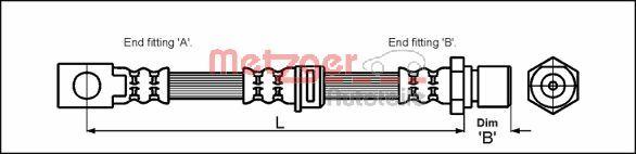 Metzger 4111758 - Гальмівний шланг autocars.com.ua