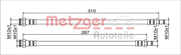 Metzger 4111791 - Гальмівний шланг autocars.com.ua