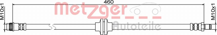 Metzger 4111833 - Гальмівний шланг autocars.com.ua