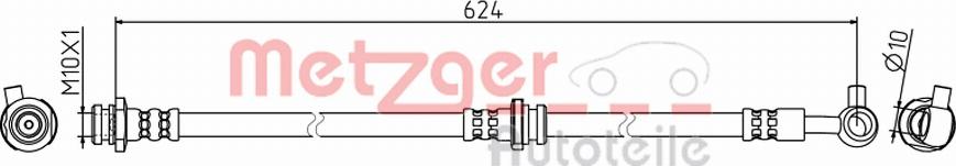 Metzger 4111834 - Гальмівний шланг autocars.com.ua