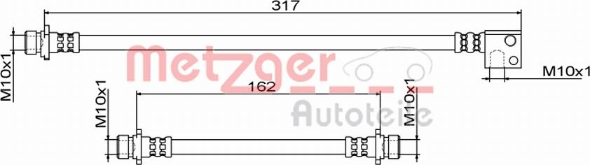 Metzger 4111862 - Гальмівний шланг autocars.com.ua