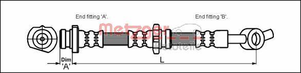 Metzger 4111967 - Гальмівний шланг autocars.com.ua