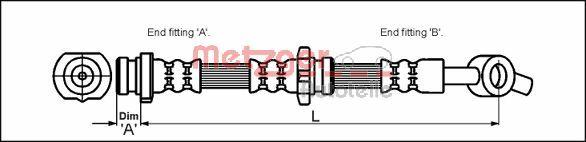 Metzger 4111986 - Гальмівний шланг autocars.com.ua