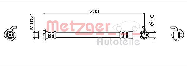 Metzger 4112006 - Гальмівний шланг autocars.com.ua