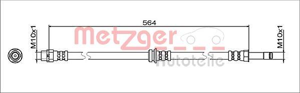 Metzger 4112068 - Гальмівний шланг autocars.com.ua