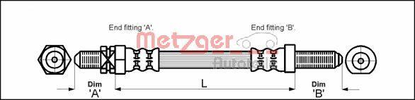 Metzger 4112103 - Гальмівний шланг autocars.com.ua