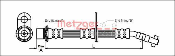 Metzger 4112166 - Гальмівний шланг autocars.com.ua