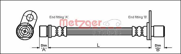 Metzger 4112180 - Тормозной шланг avtokuzovplus.com.ua