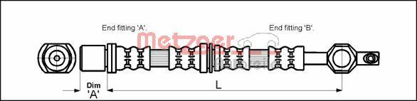 Metzger 4112213 - Гальмівний шланг autocars.com.ua