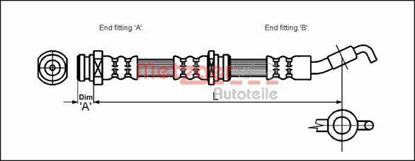 Metzger 4112267 - Гальмівний шланг autocars.com.ua