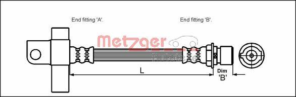 Metzger 4112508 - Гальмівний шланг autocars.com.ua