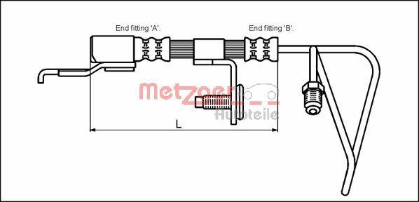 Metzger 4112511 - Гальмівний шланг autocars.com.ua