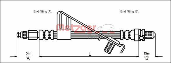 Metzger 4112527 - Гальмівний шланг autocars.com.ua