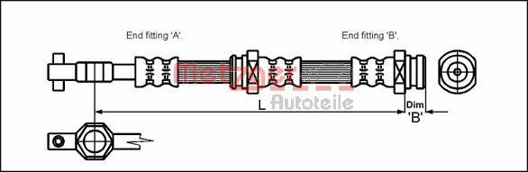 Metzger 4113304 - Тормозной шланг autodnr.net