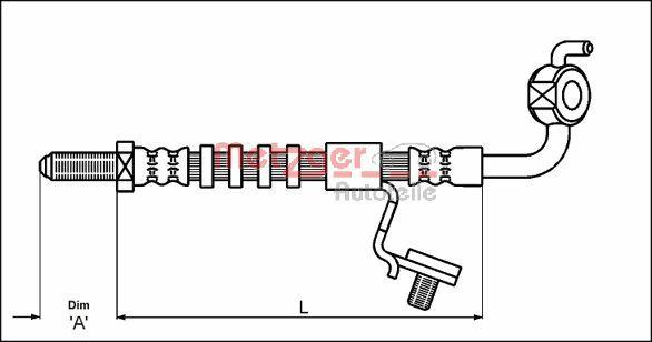 Metzger 4113513 - Тормозной шланг avtokuzovplus.com.ua