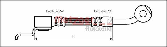 Metzger 4113522 - Гальмівний шланг autocars.com.ua