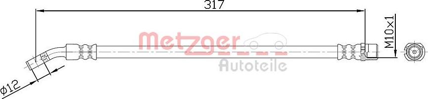 Metzger 4113680 - Гальмівний шланг autocars.com.ua