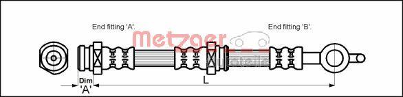 Metzger 4114054 - Тормозной шланг autodnr.net