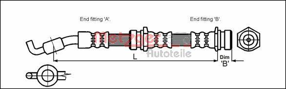 Metzger 4114061 - Тормозной шланг autodnr.net