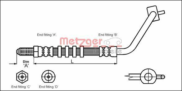 Metzger 4114676 - Тормозной шланг avtokuzovplus.com.ua