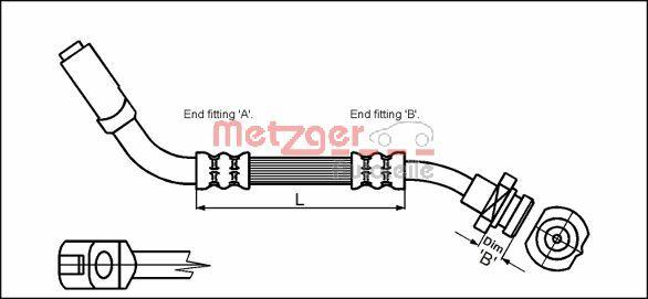 Metzger 4114723 - Гальмівний шланг autocars.com.ua