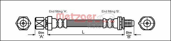 Metzger 4114730 - Тормозной шланг autodnr.net