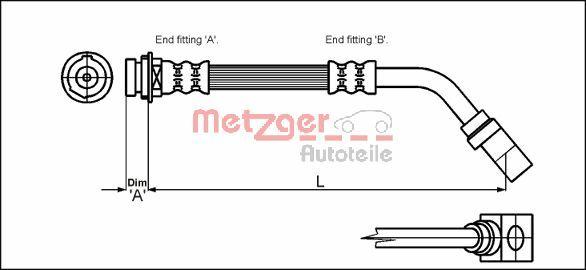 Metzger 4114751 - Гальмівний шланг autocars.com.ua