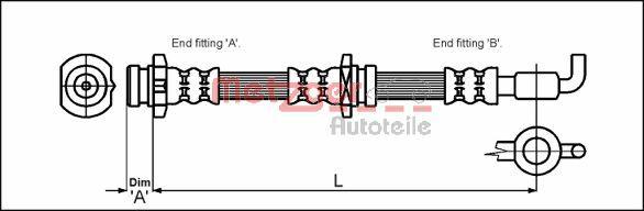 Metzger 4114757 - Тормозной шланг avtokuzovplus.com.ua