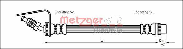 Metzger 4114761 - Тормозной шланг avtokuzovplus.com.ua