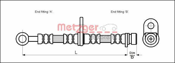 Metzger 4115152 - Гальмівний шланг autocars.com.ua