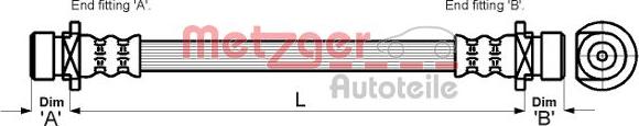 Metzger 4115159 - Гальмівний шланг autocars.com.ua