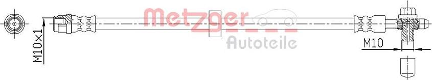 Metzger 4116215 - Гальмівний шланг autocars.com.ua